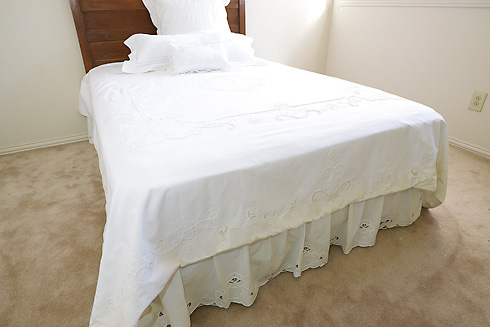 Battenburg lace outlet bed skirt queen